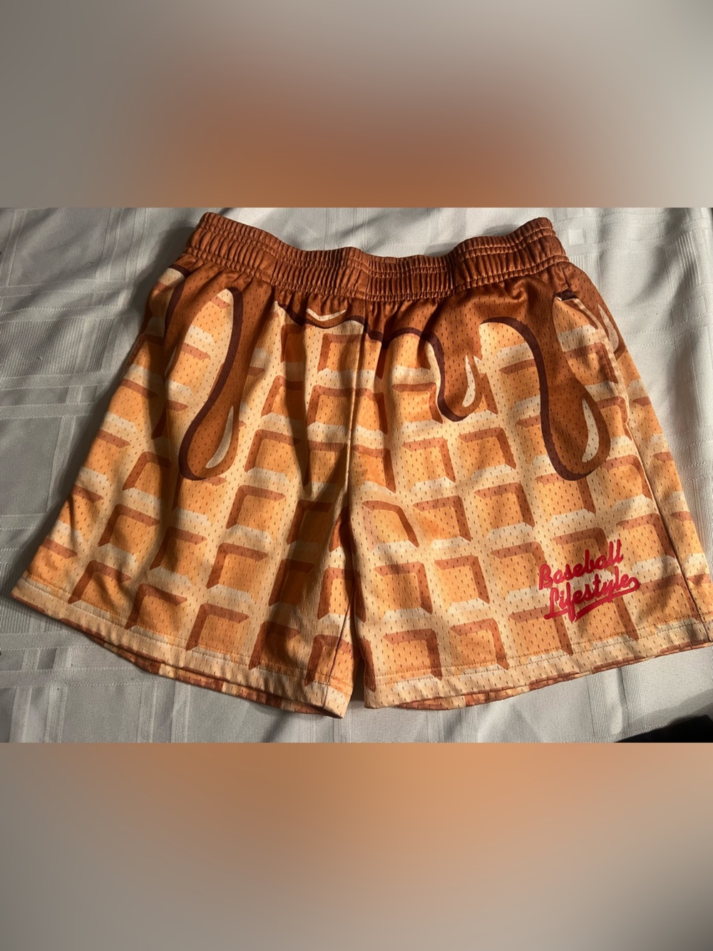 Baseball Lifestyle 101 waffle shorts size youth large